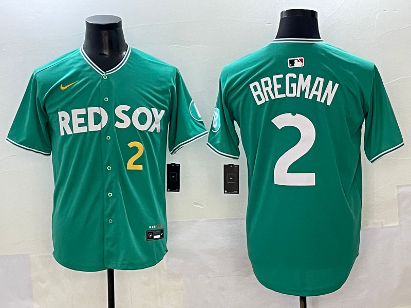 Men's Boston Red Sox Alex Bregman #2 Green 2025 City Connect Jersey